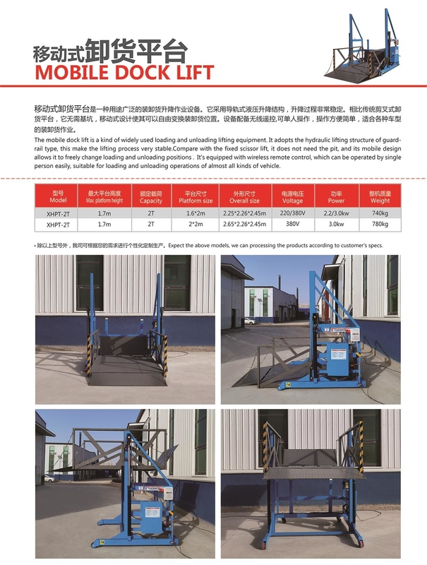 Electric Scissor Lift Platform 2000 Lbs Load Capacity 48 Inch Lifting Height