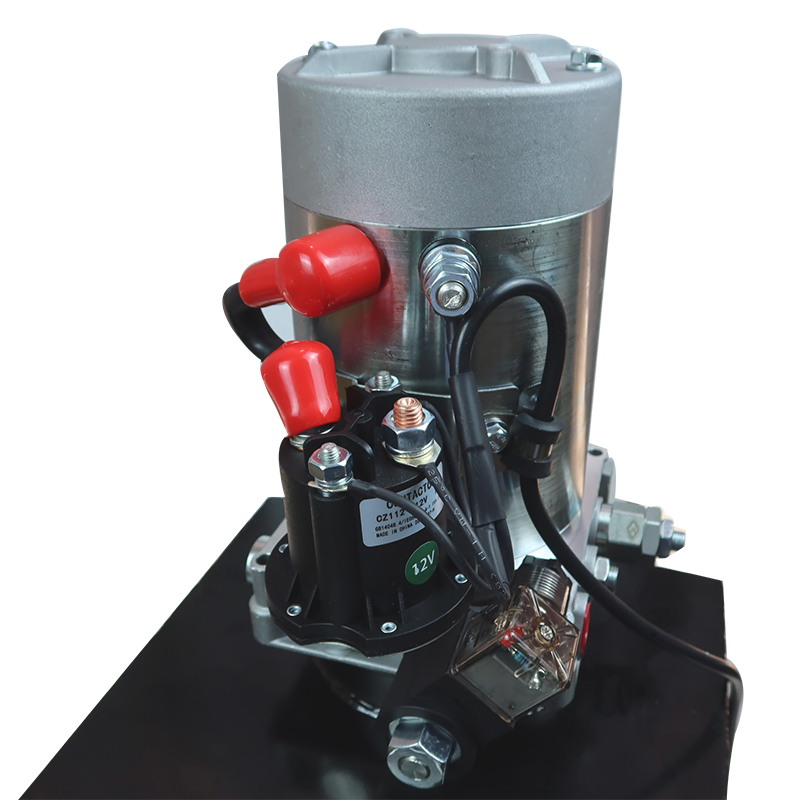 DC 12V 1.6kw Single Acting Hydraulic Power Unit with 12L Steel Tank 2 Push Button Switches for Lifter, Wreckers, Stacker