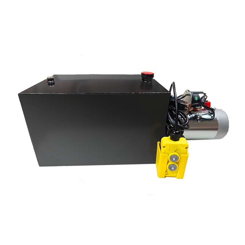 DC 12V 1.6kw Single Acting Hydraulic Power Unit with 12L Steel Tank 2 Push Button Switches for Lifter, Wreckers, Stacker