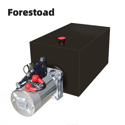 Forestoad 10 квартов Гидравлический силовой агрегат однодействующий 12V / DC Гидравлический насос для подъема автомобилей с кузовным прицепом, SAE # 6 соединитель,2 GPM скорость потока, 3200 PSI Max Relief давление, металлический резервуар 2,5 Гал